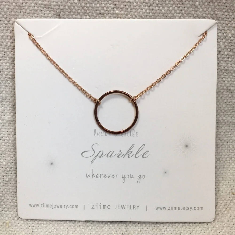 14k Gold circle necklace